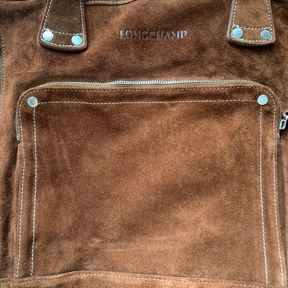 Longchamp Brown Suede Tote Bag - Picture 6 of 6